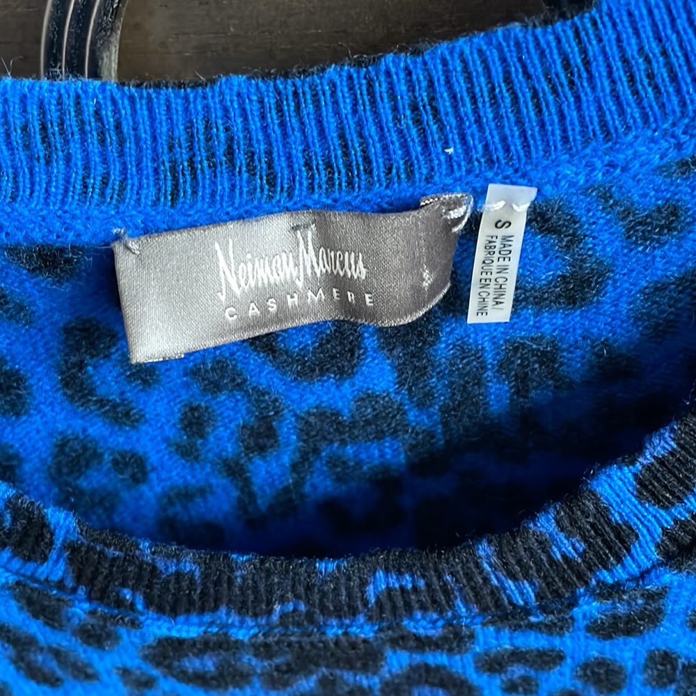 Leopard Print Cashmere Sweater, Size S - image 4